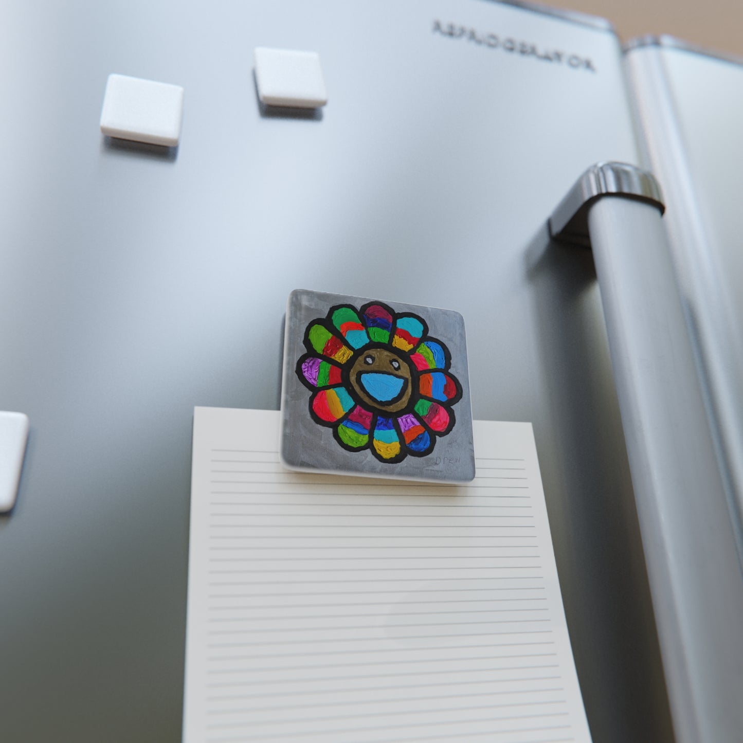 Porcelain Magnet, Square - Happy