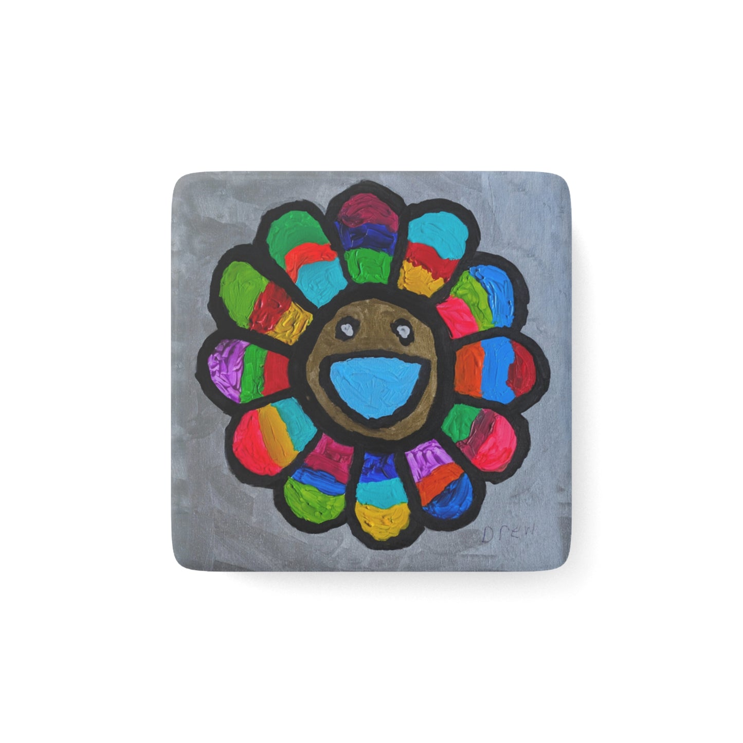 Porcelain Magnet, Square - Happy