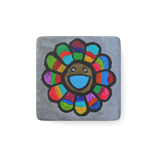 Porcelain Magnet, Square - Happy