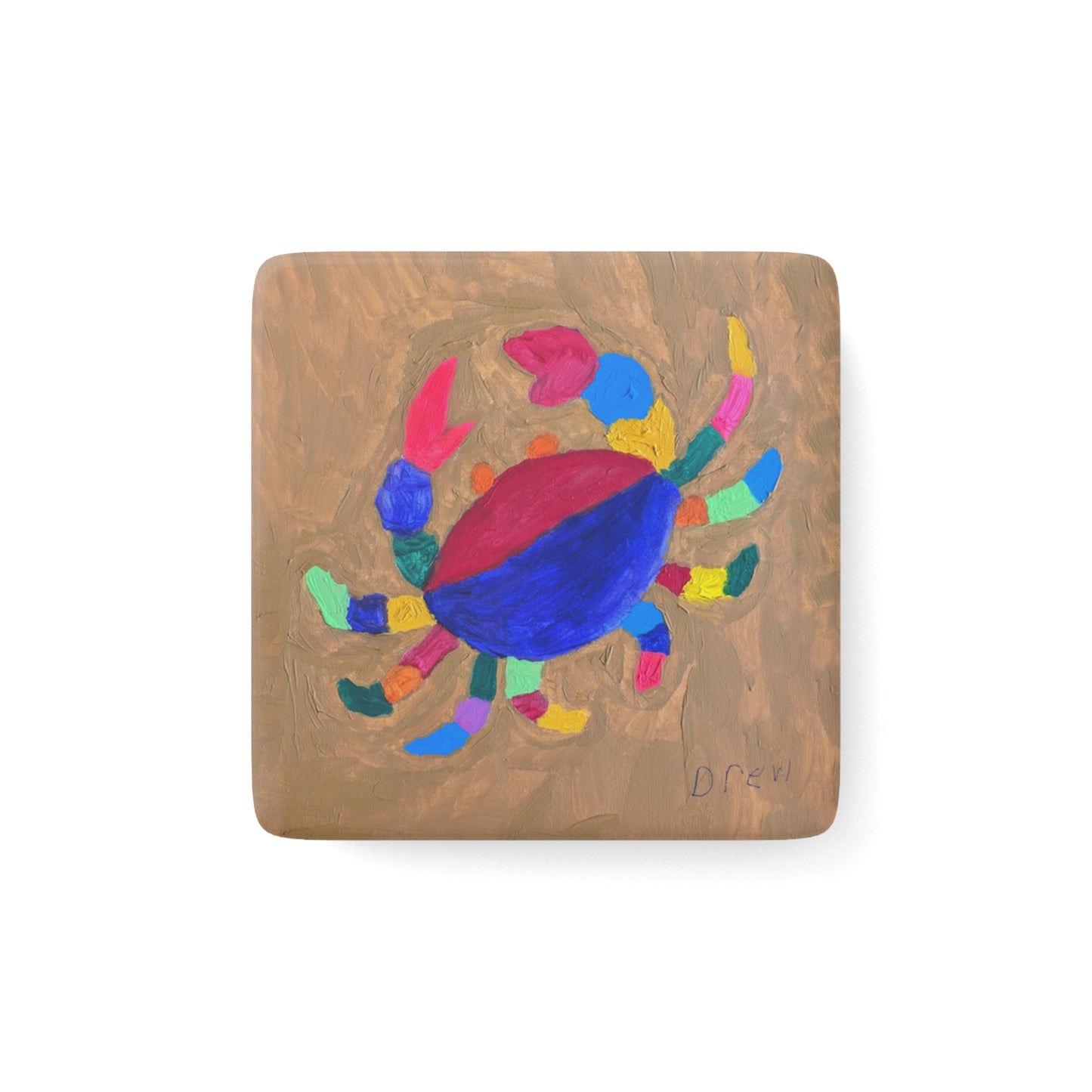 Porcelain Magnet, Square - Crabby