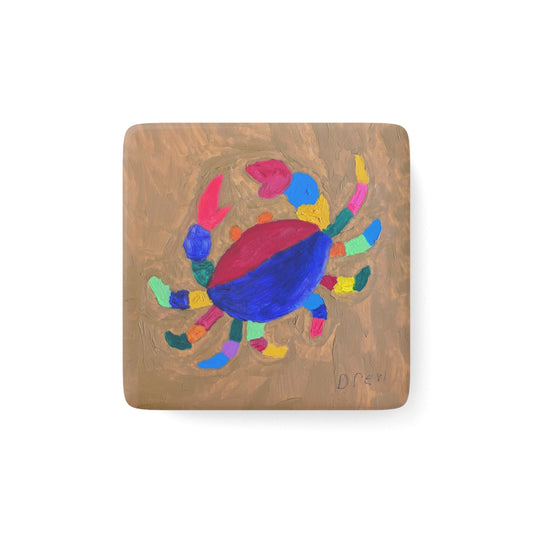 Porcelain Magnet, Square - Crabby