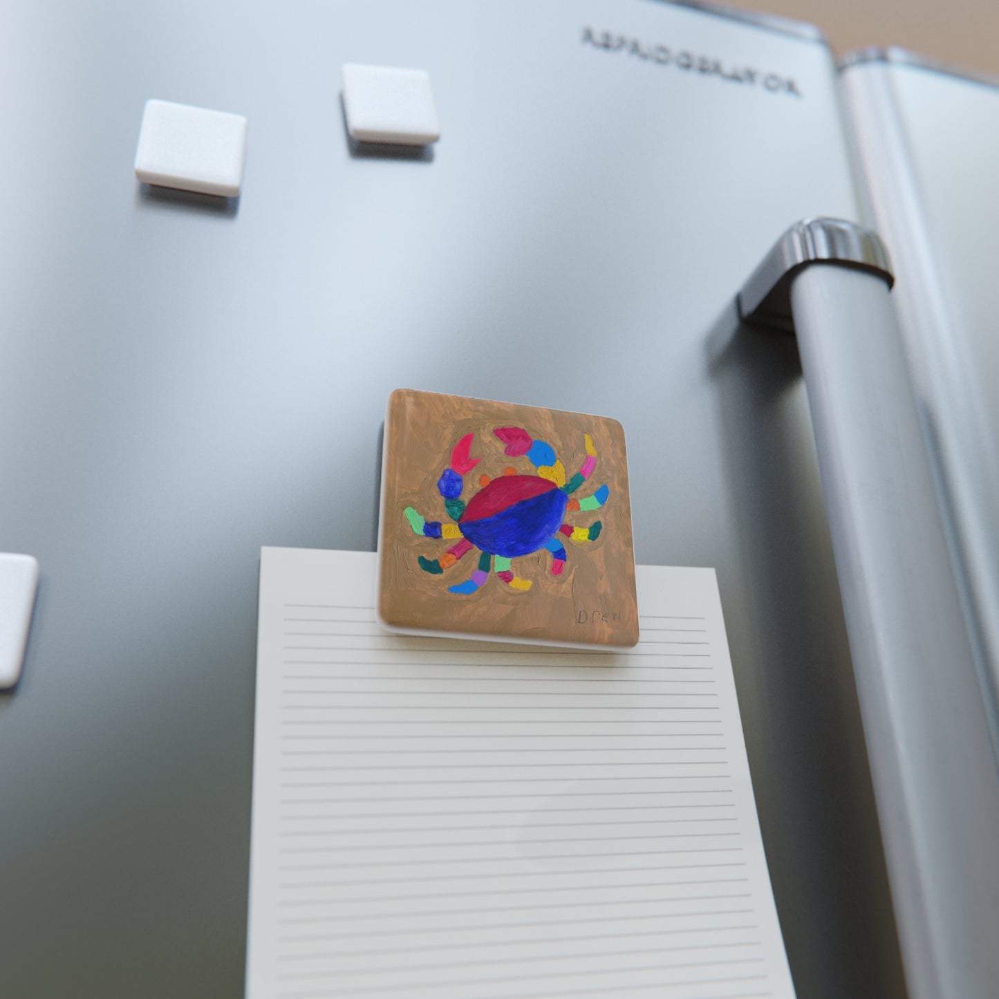 Porcelain Magnet, Square - Crabby