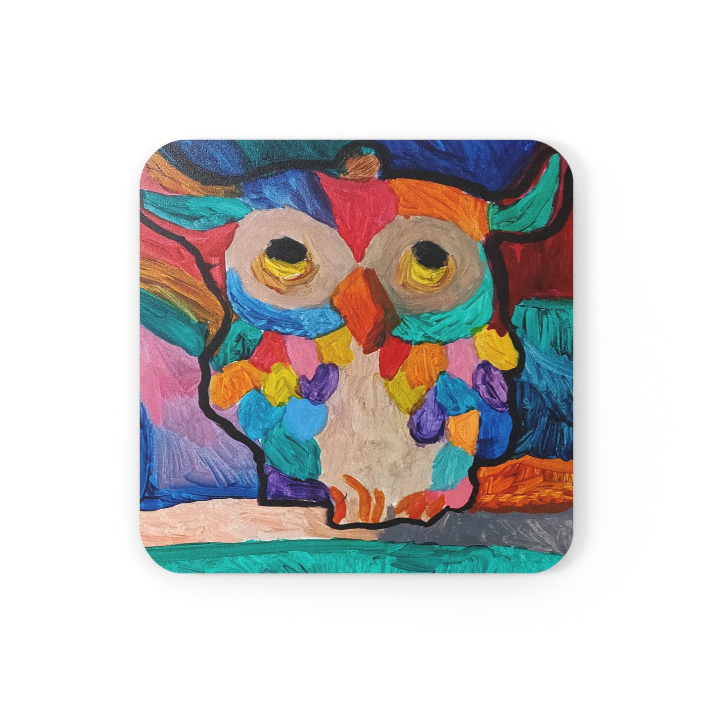 Coaster Art - "Colorful Watcher"